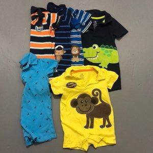 Bundle of 6 onesie shorts and collars